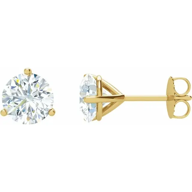 14K Yellow 2 CTW Lab-Grown Diamond Stud Earrings