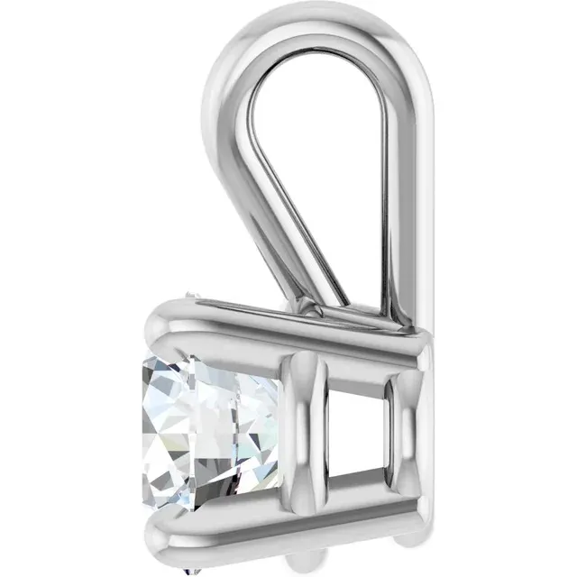 14K White 1/3 CT Lab-Grown Diamond Pendant - Image 2