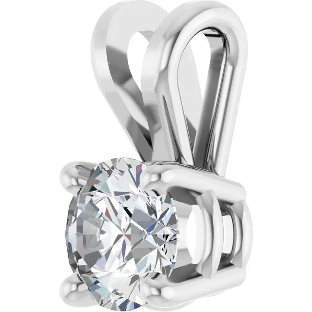 14K White 1/3 CT Lab-Grown Diamond Pendant - Image 3