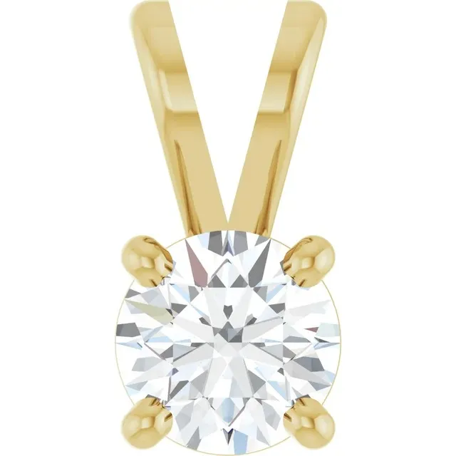 14K Yellow 1/3 CT Lab-Grown Diamond Pendant