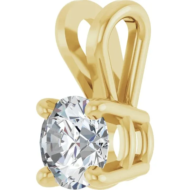 14K Yellow 1/3 CT Lab-Grown Diamond Pendant - Image 2
