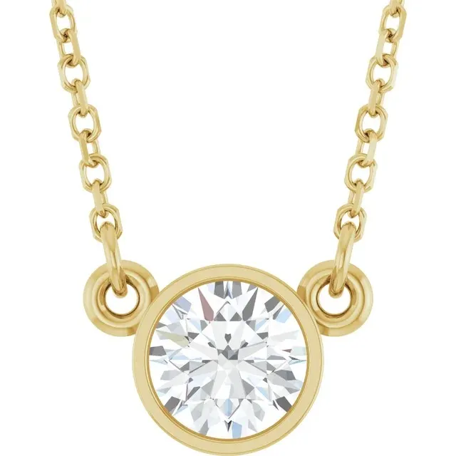 14K Yellow 1/2 CT Lab-Grown Diamond Solitaire 18" Necklace