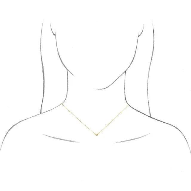14K Yellow 1/2 CT Lab-Grown Diamond Solitaire 18" Necklace - Image 4